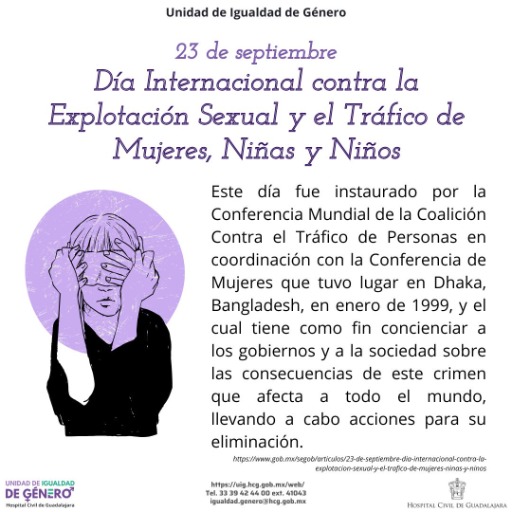 Día Internacional contra la Explotación Sexual y el Tráfico de Mujeres, Niñas y Niños