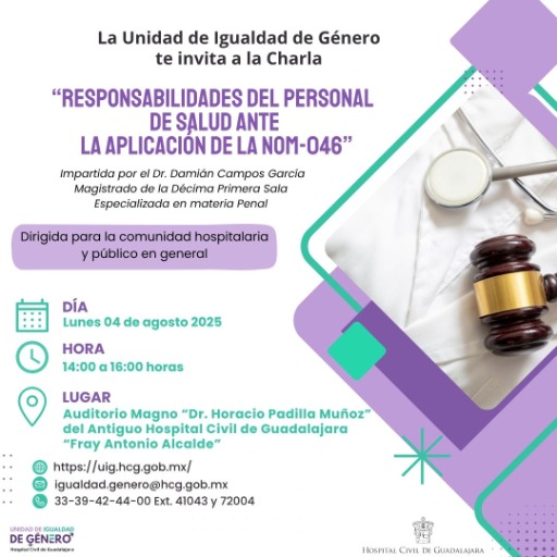 Charla Responsabilidades del Personal de Salud ante la Aplicación NOM 046